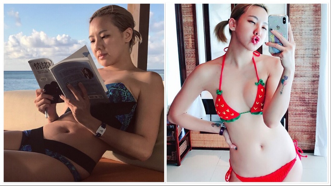劉雨柔蜜月狂曬比基尼辣照 橫躺放鬆「腰內肉」現形