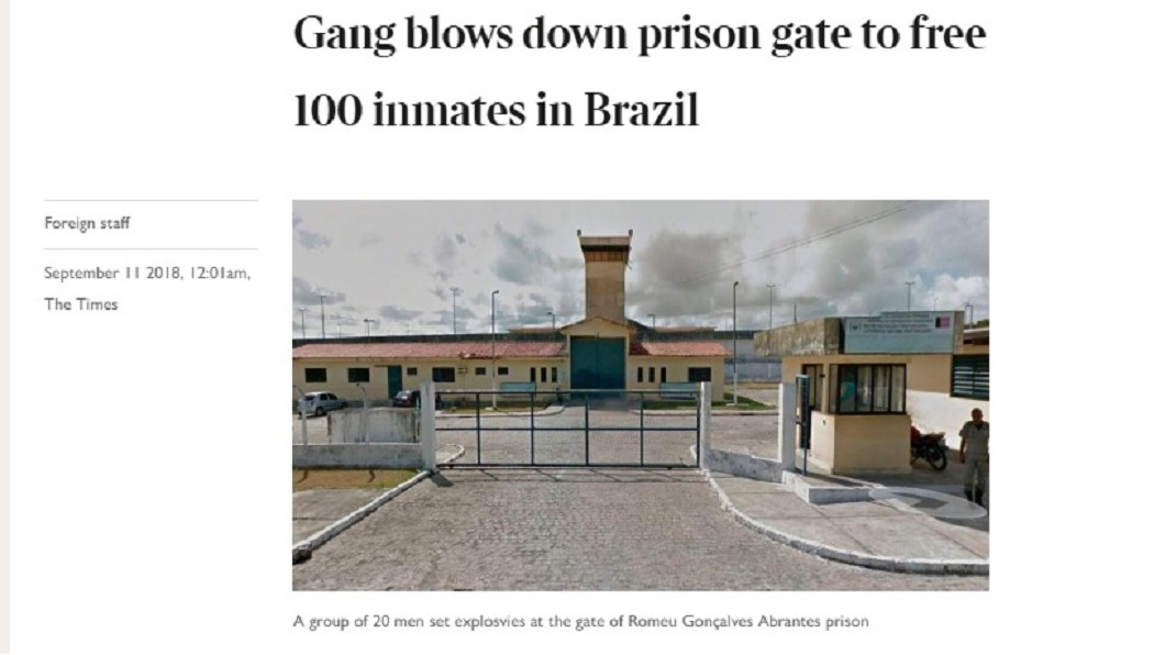 重裝匪徒炸門劫獄 巴西近百囚犯逃出籠