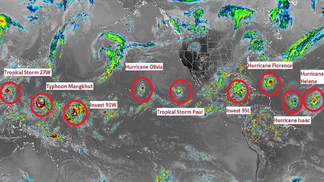 驚!超狂照片見北半球「9颱連線」 環繞地球一圈