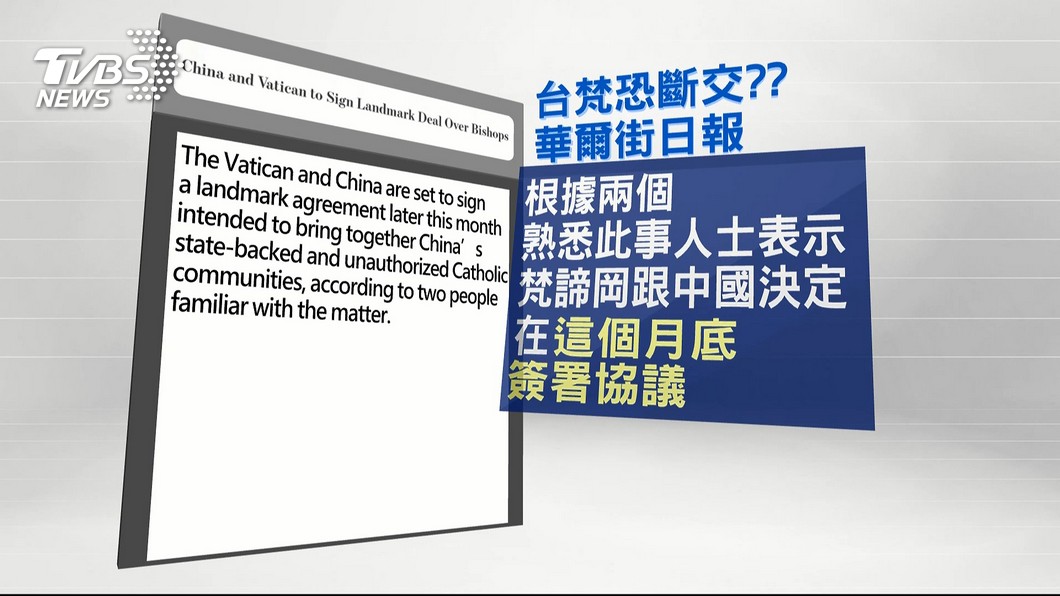 恐斷交? 華爾街日報:陸梵月底簽主教任命