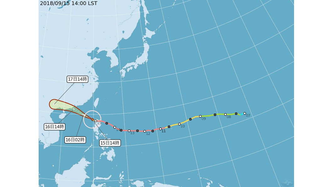 快訊/山竹颱風漸遠離 氣象局估20:30解除海警