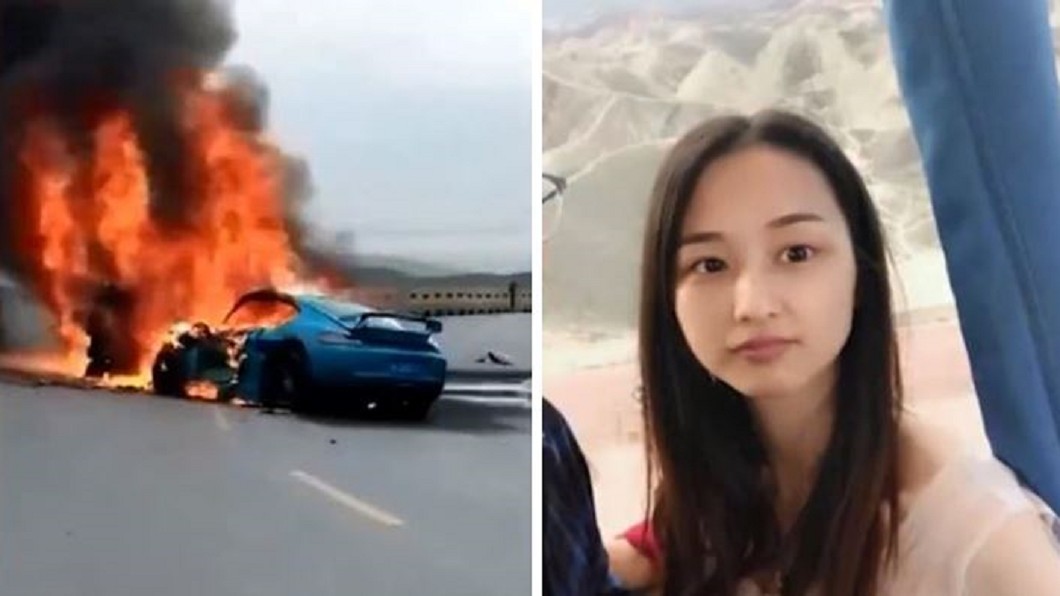 蜜月遇車禍！保時捷燒剩車架　「最正新娘」烈焰中救4命