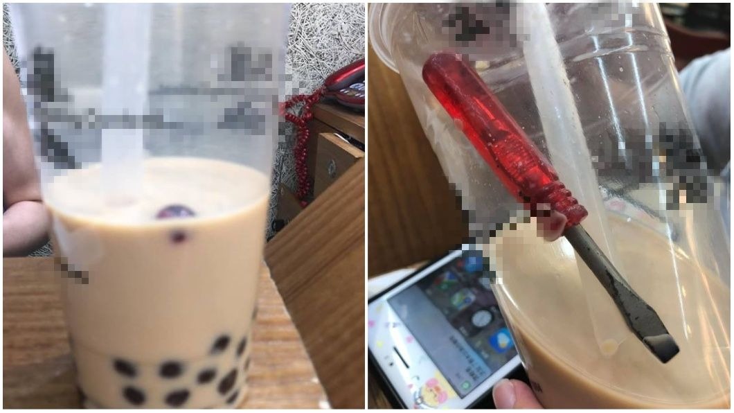 真假?喝珍奶驚見螺絲起子 「疑點太多」網求真相