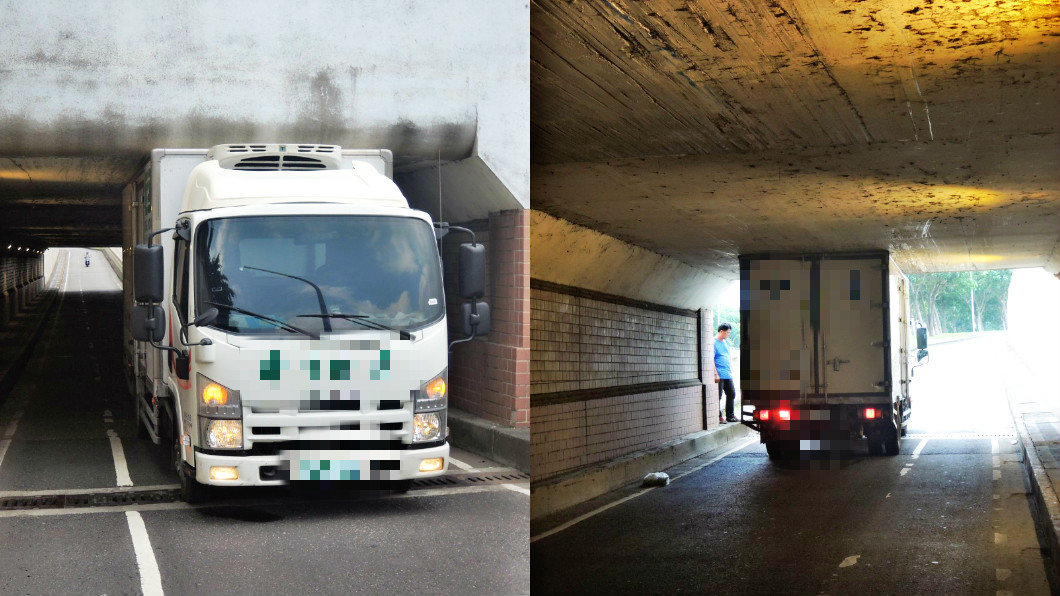 貨車尷尬「卡好卡滿」機車道 網友老司機上身秒破解