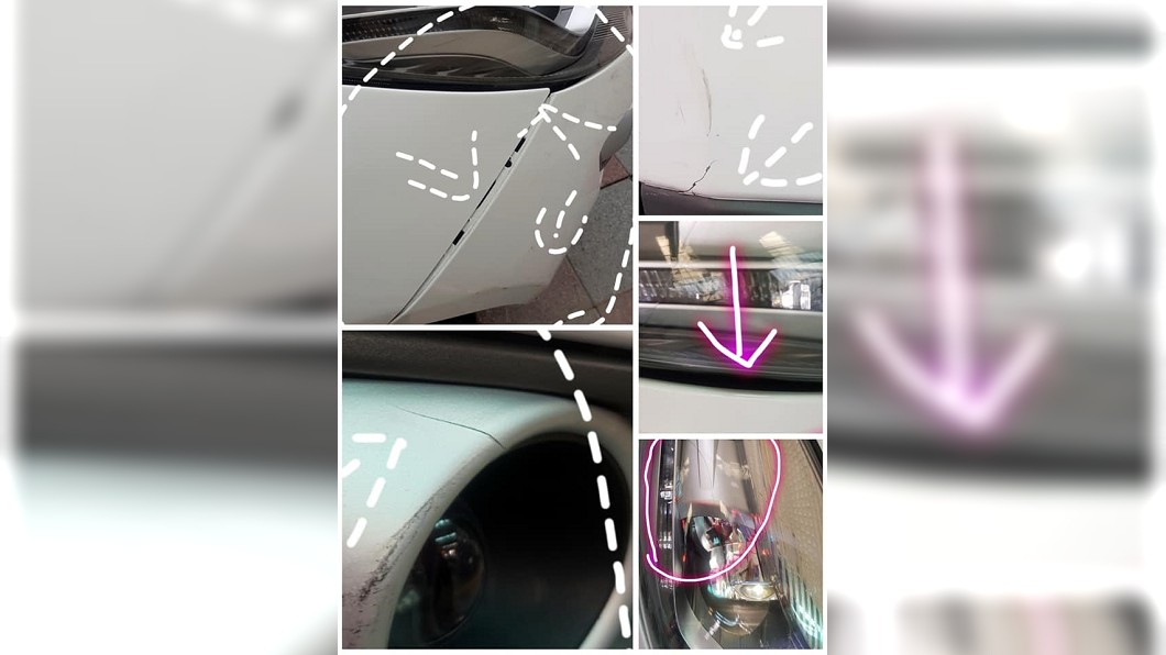 女子拍下自己公司車的受損情況。圖/翻攝自爆怨公社