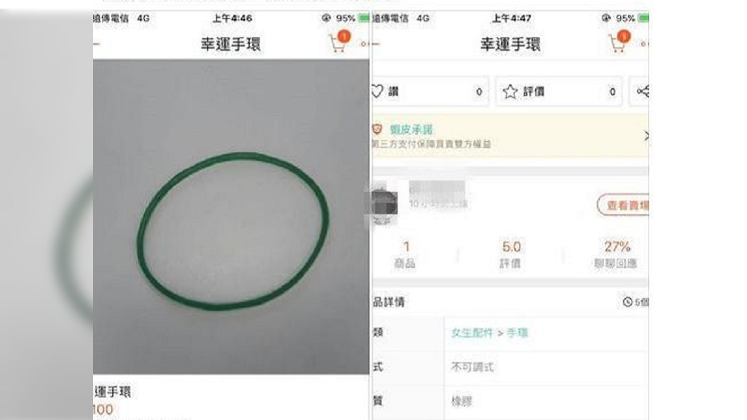 網拍1條100元「幸運手環」 她驚呆:怎麼很眼熟…