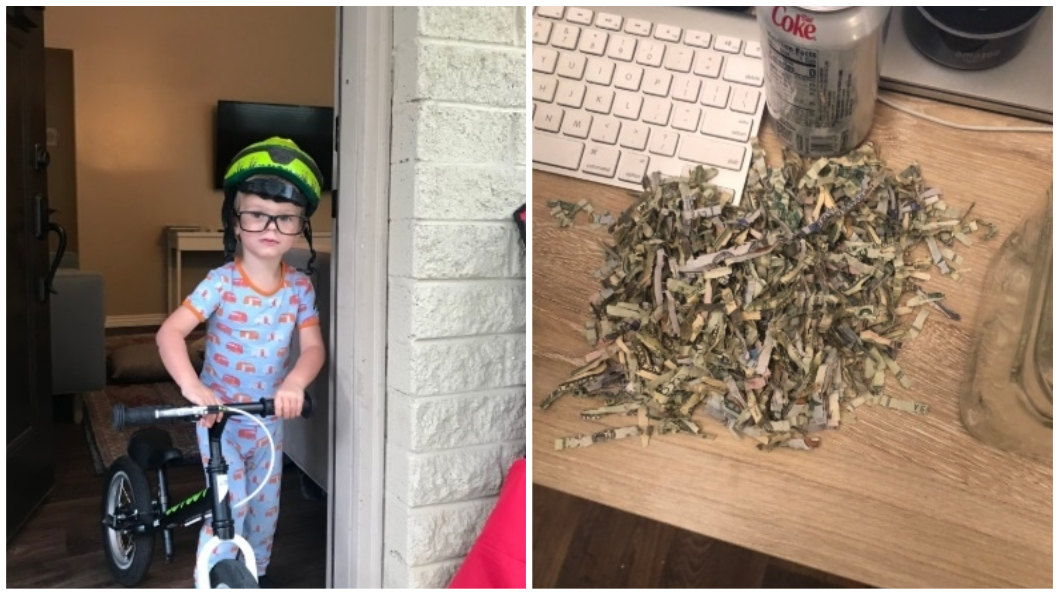 爸媽心都碎了!2歲兒竟將3.3萬私房錢丟進碎紙機