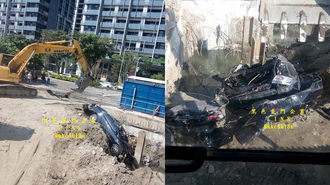 霸氣!車擋出入口拒移開 怪手直接壓毀推坑