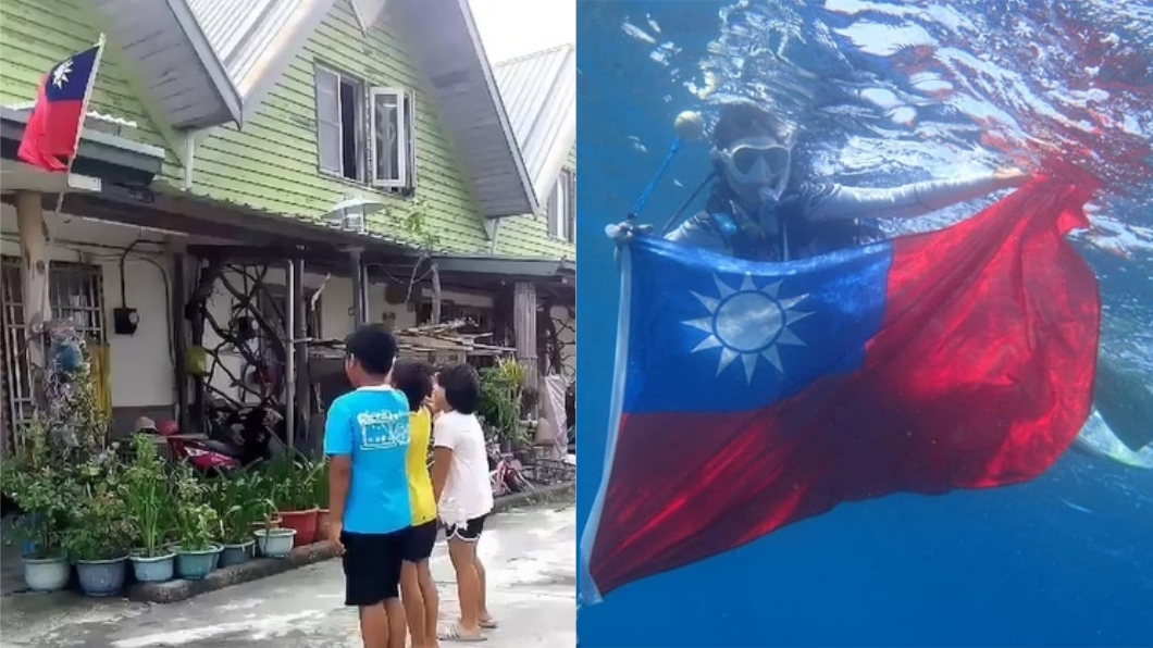 慶祝國慶日!3童立正站好唱國歌 潛水客海中「升旗」