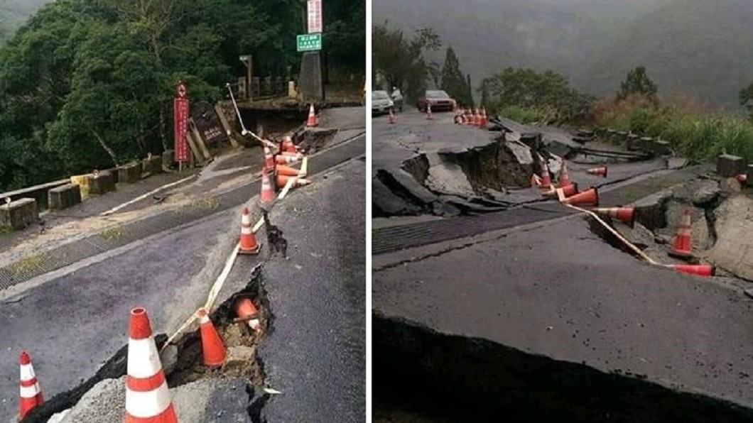 入口狂裂50cm！路面位移塌陷　拉拉山保護區暫封閉