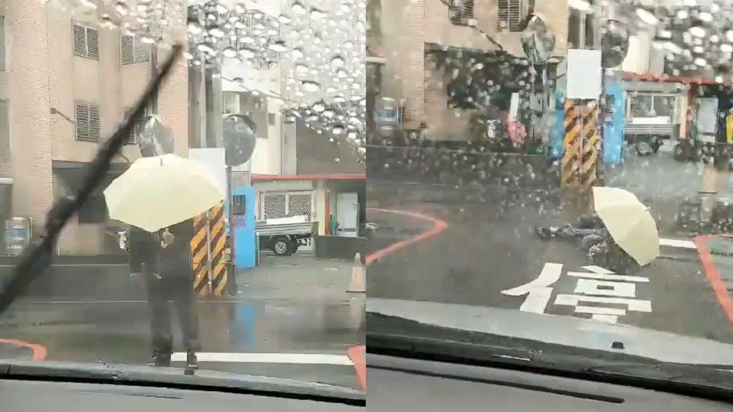 假車禍詐財?撐傘伯路口突倒地 警:高血壓送醫