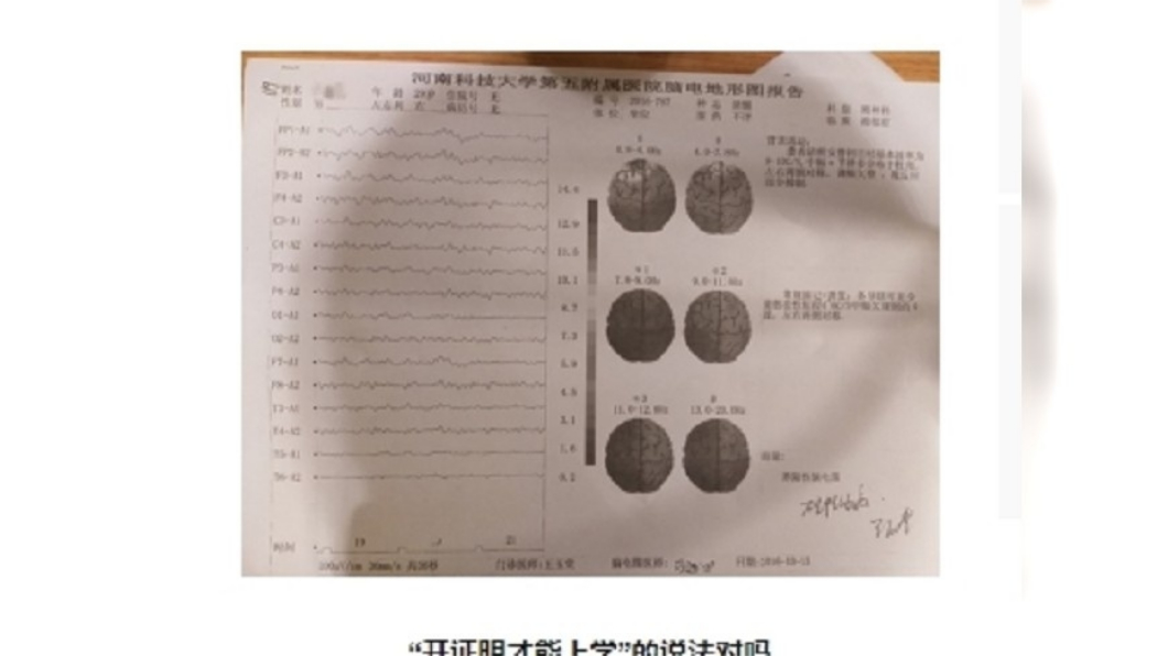 劉男到其他醫院檢查，證明自己沒有精神疾病。圖／翻攝自搜狐新聞