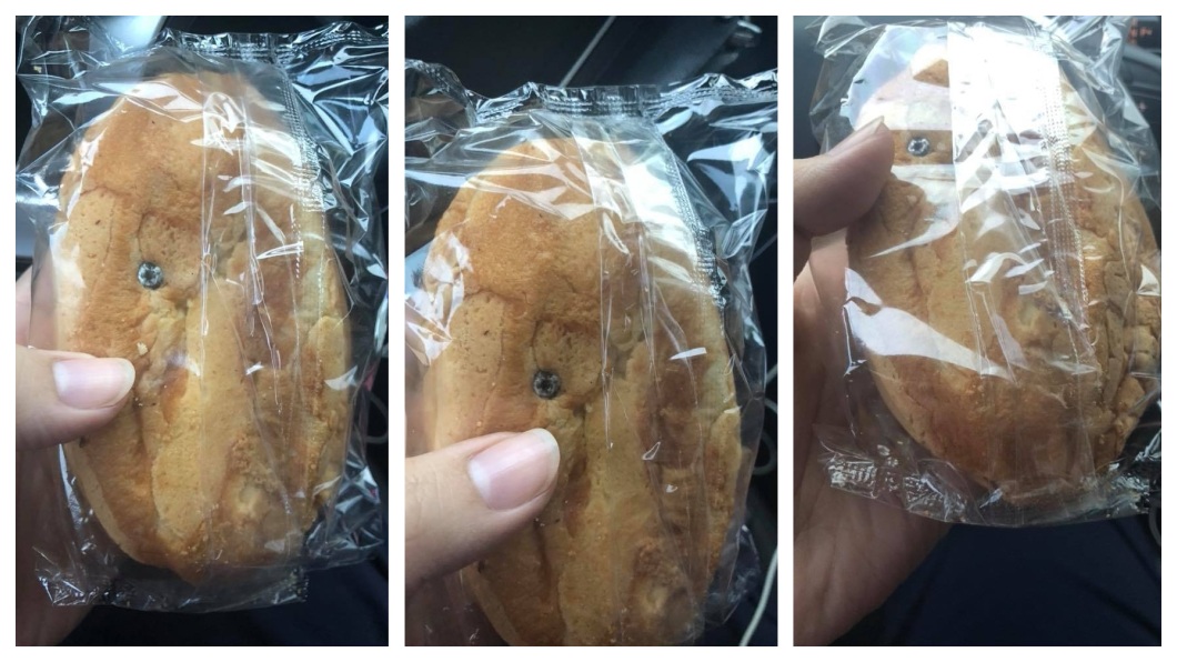 買炸彈麵包驚見「葡萄乾」 她一摸竟是螺絲釘…