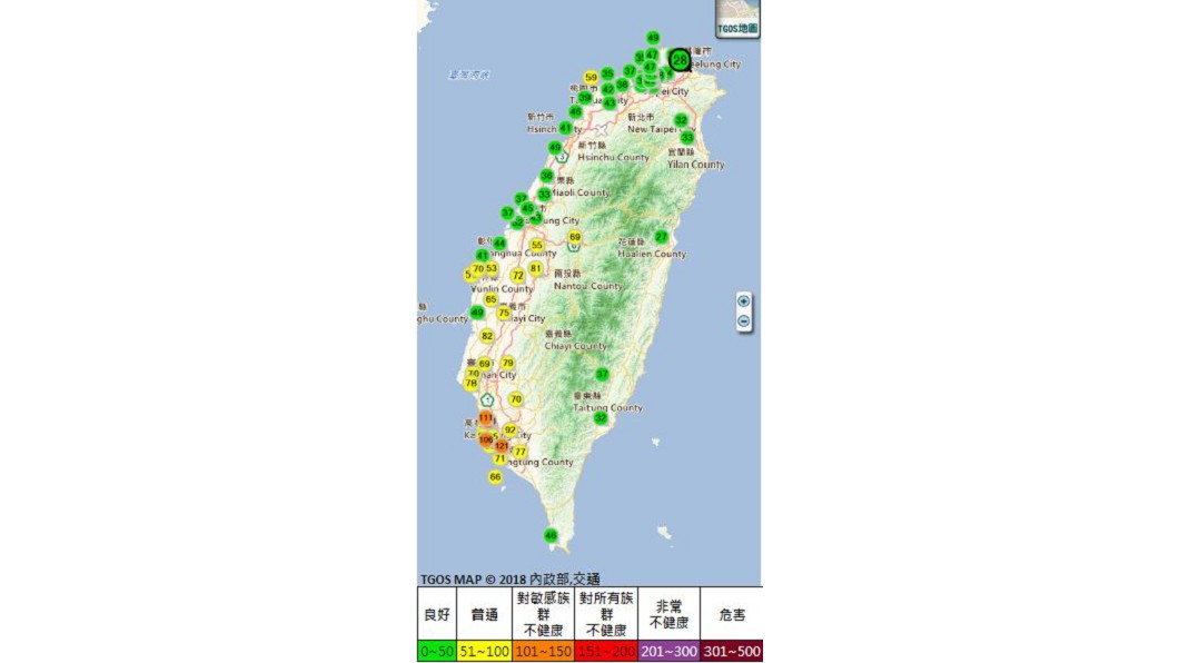 快訊／東北風轉東風擴散條件差　高屏空品7處橘警
