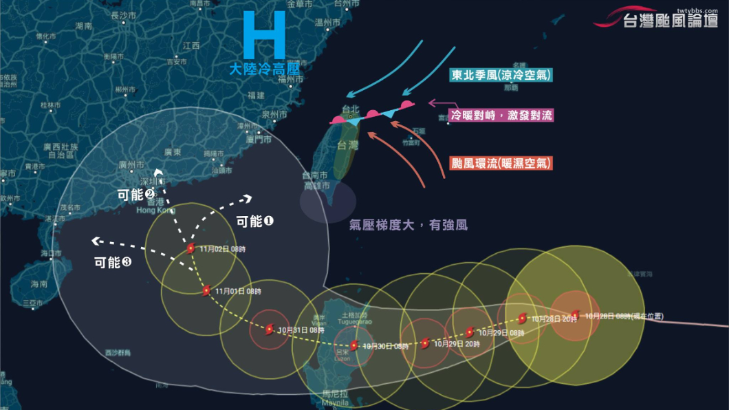 翻攝／台灣颱風論壇｜天氣特急