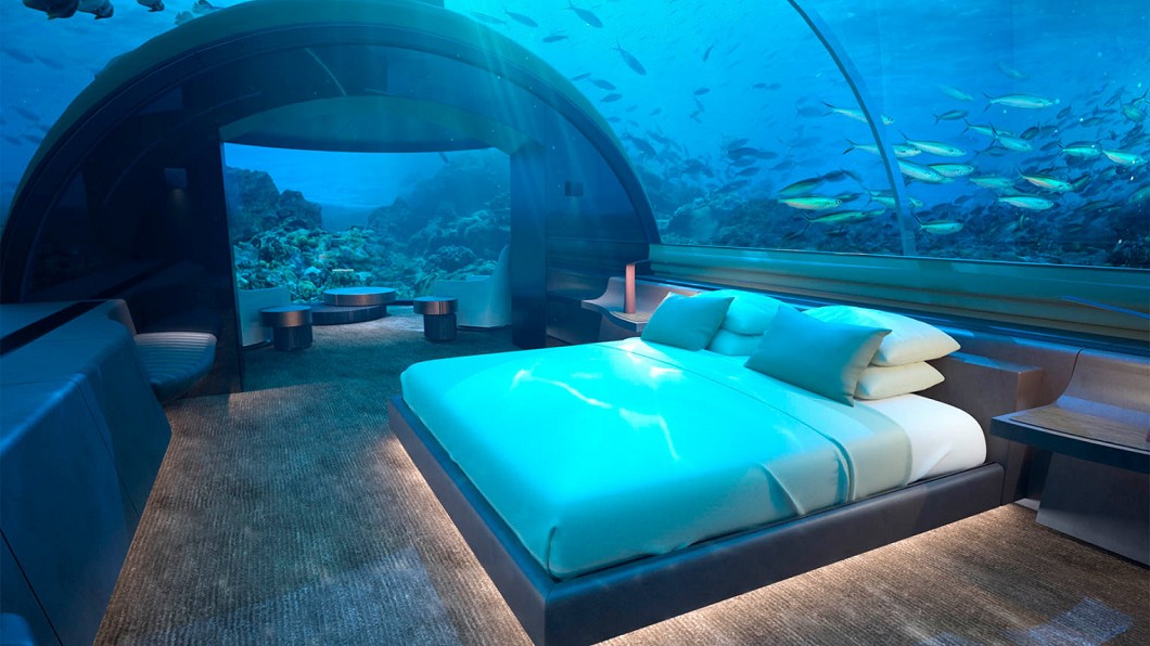 入住一次600萬起跳! 「海底Villa」躺著看魚