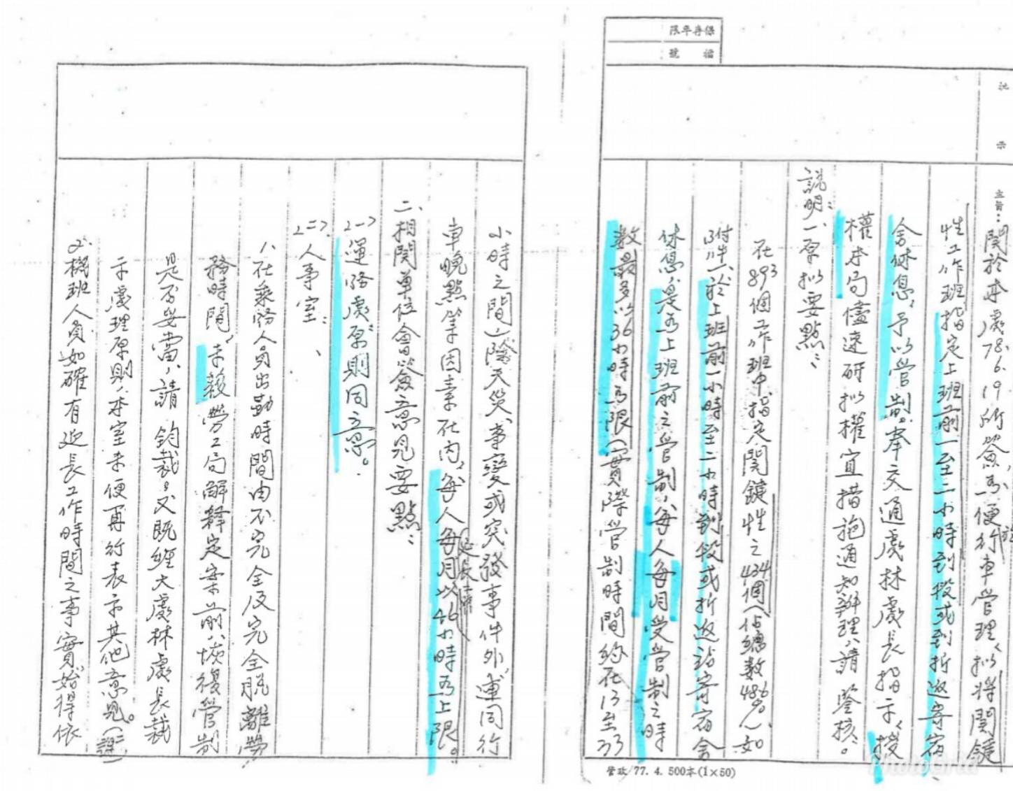 政府時代,台鐵勞資約定休息報酬,每月每人最多36小時。/全國火車駕駛產業工會理事長張世宏提供