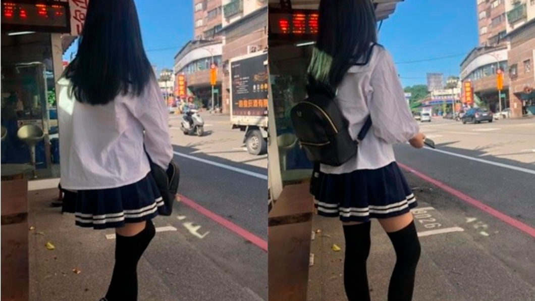 公車站遇神級「絕對領域」 網友暴動求找水手服正妹!