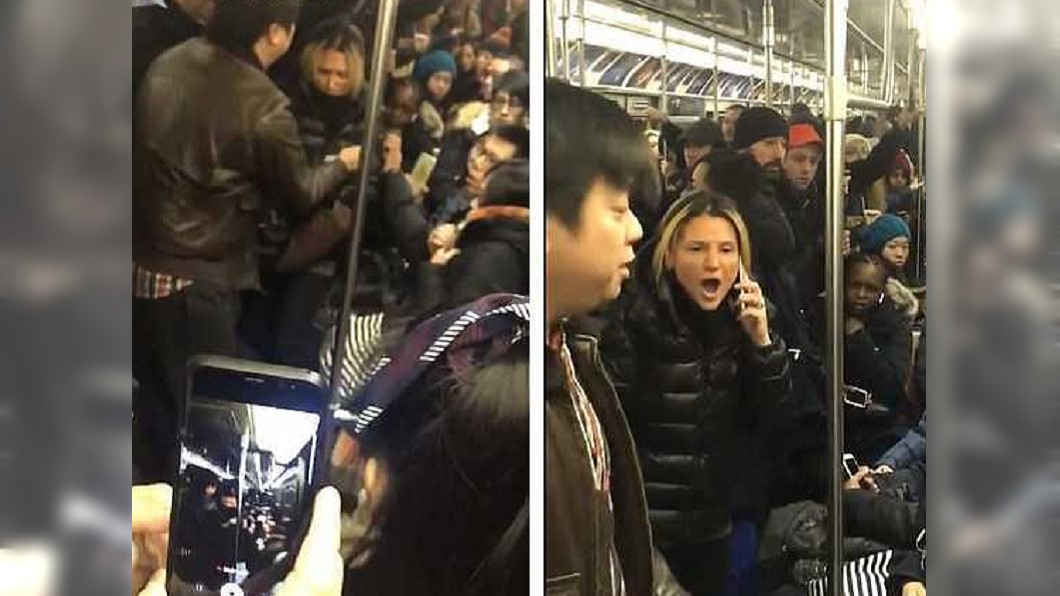 白人女子地鐵發飆 侮辱亞裔女乘客還動手打人