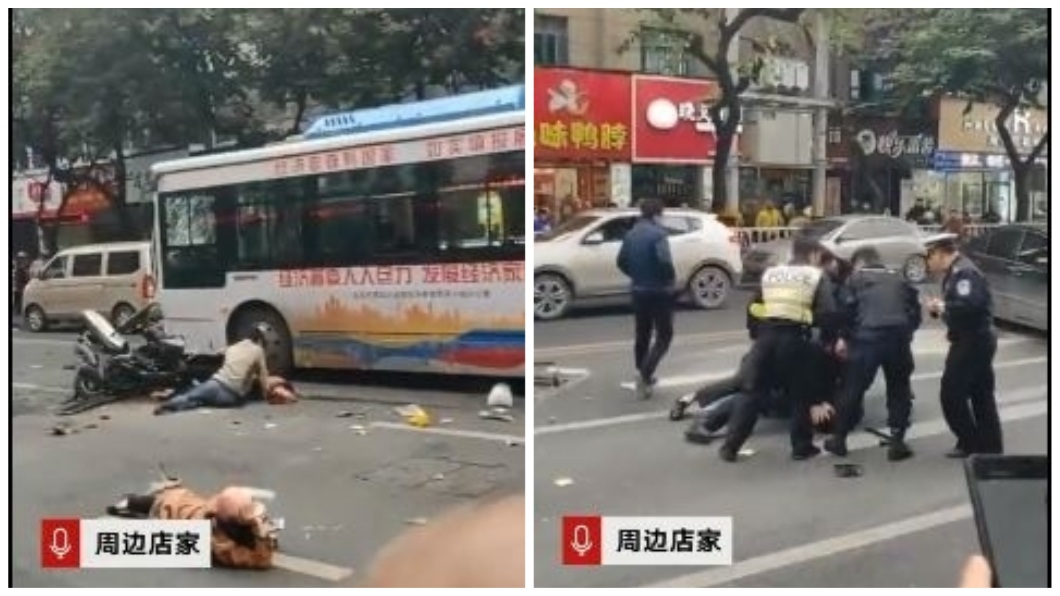 這場車禍一共造成5死21傷,警方已經將嫌犯逮捕。(圖/翻攝自秒拍)