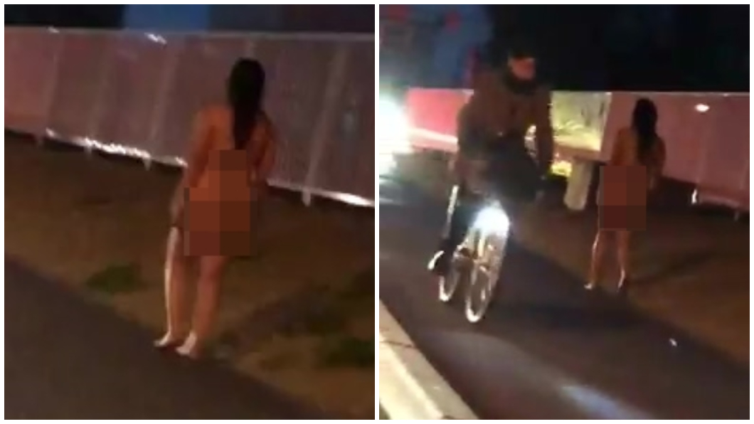 驚!長髮妹「全裸」逛大街 單車男正面對決淡定飄過