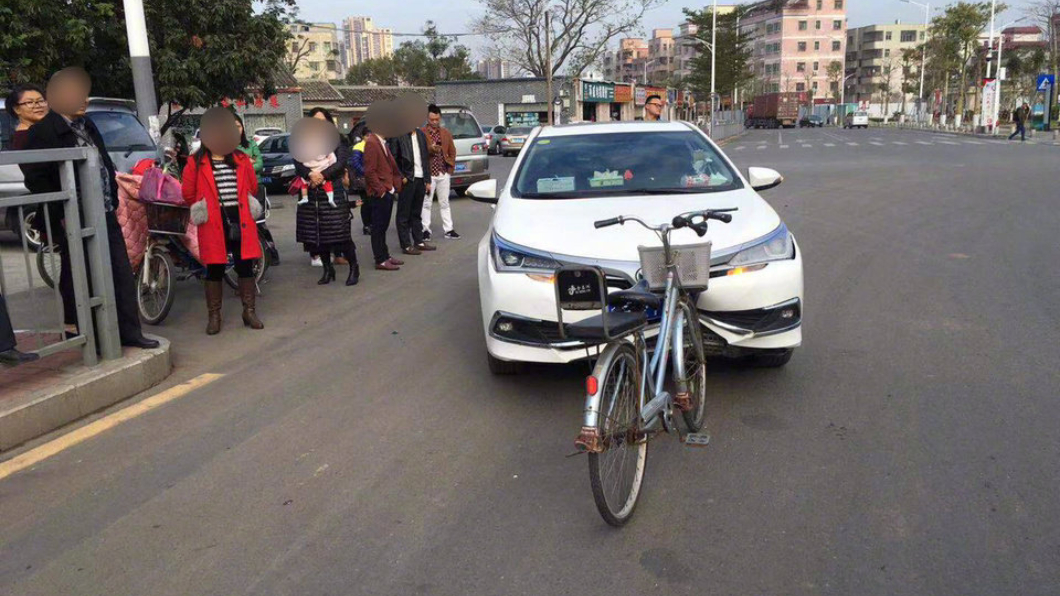 絕無後製!跟腳踏車對撞「車頭爛」 網傻:汽車尊嚴呢?
