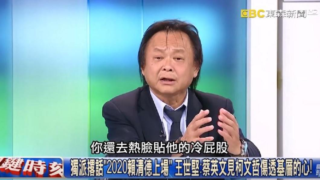 王世堅在政論節目重砲抨擊蔡英文。圖／翻攝自YouTube「關鍵時刻」