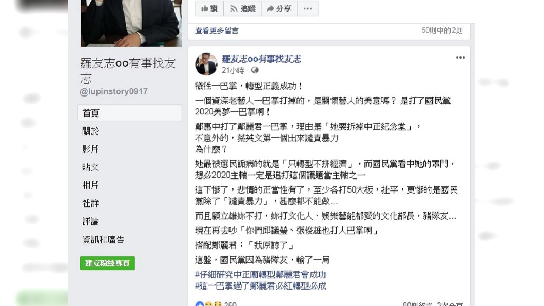 圖／翻攝自羅友志臉書