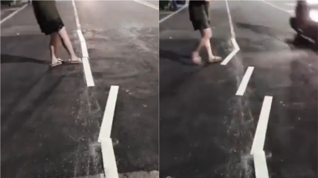 高雄馬路標線一踢就斷 真相曝光不是韓市府鋪的