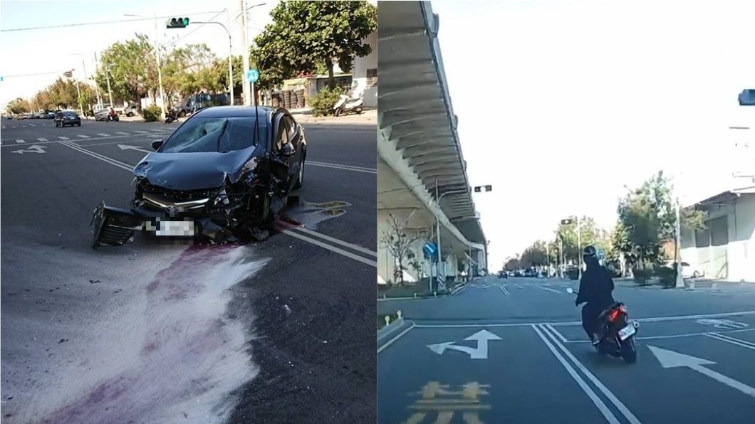 機車跨線道左轉...遭駕駛高速撞飛 影片曝光引熱議