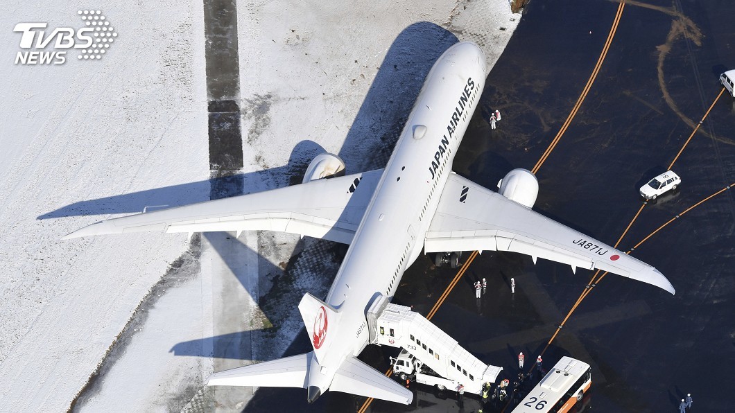 疑因跑道積雪影響 日航機打滑困成田機場滑行道