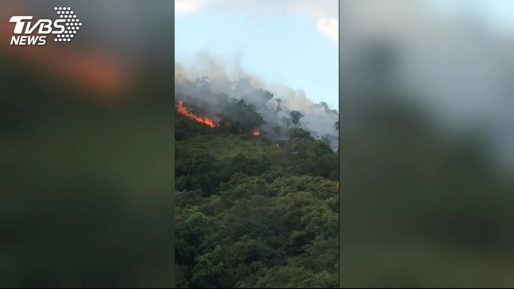 大直劍南路火燒山!火勢持續延燒 警消灌救中