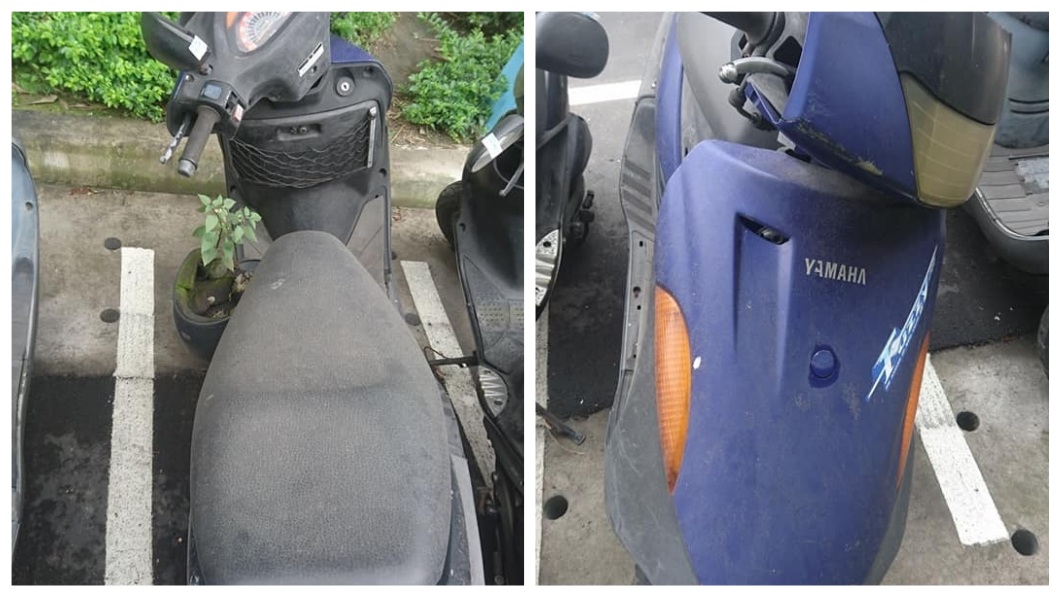 機車布滿厚厚的灰塵,可見已有許久時間沒動過它了。(圖/翻攝自爆廢公社)