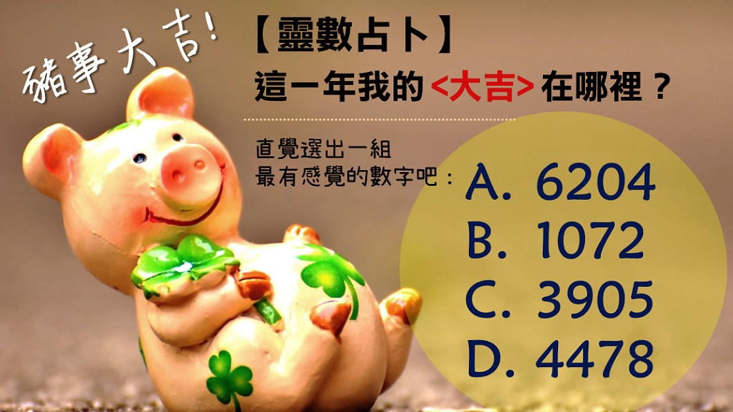【靈數占卜】豬事大吉!這一年我的大吉在哪裡?