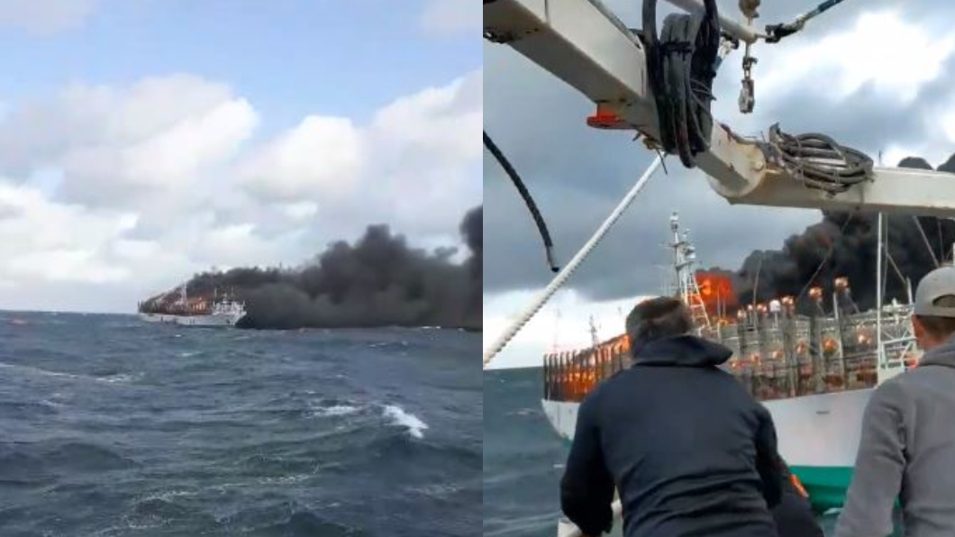 畫面曝光！台灣漁船「俊榮號」爆炸起火　船員倉皇搶逃生