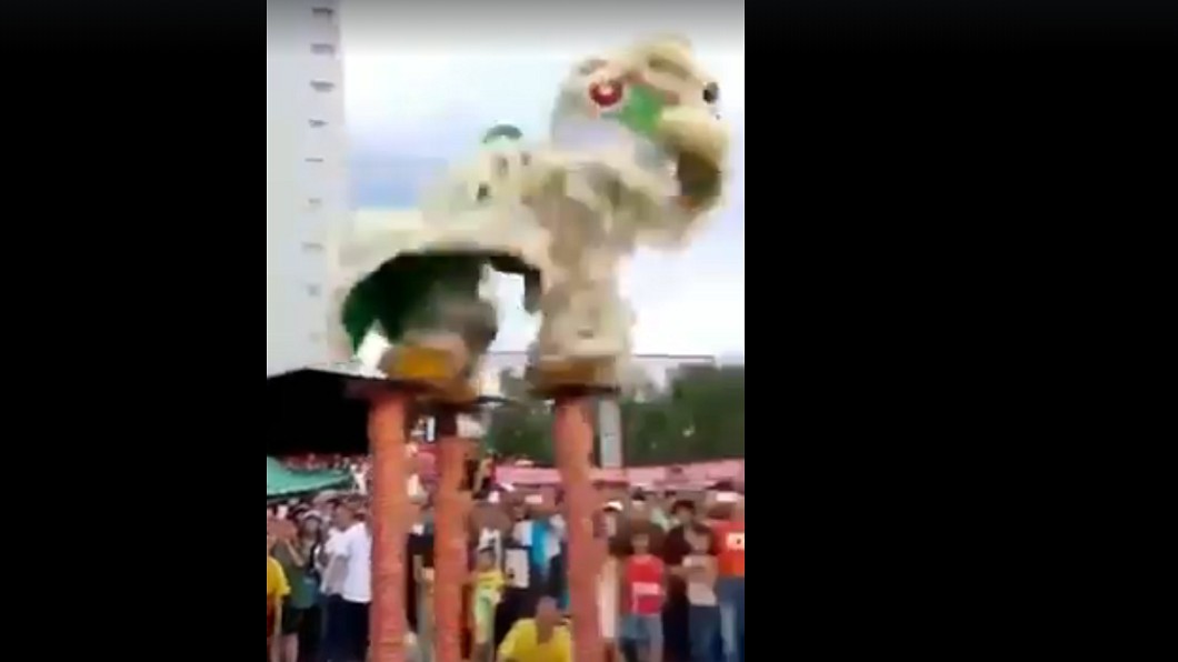 舞龍舞獅跳柱子!回頭一看秒尷尬 網笑:真的傻眼貓咪