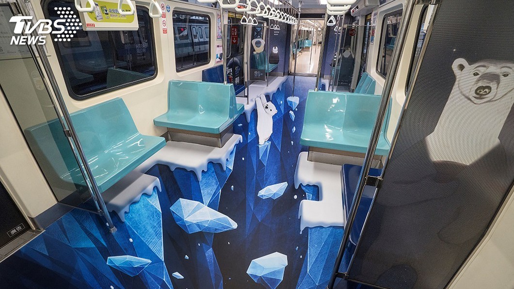北捷超酷3D冰層彩繪車廂上路 感受北極熊的生存危機