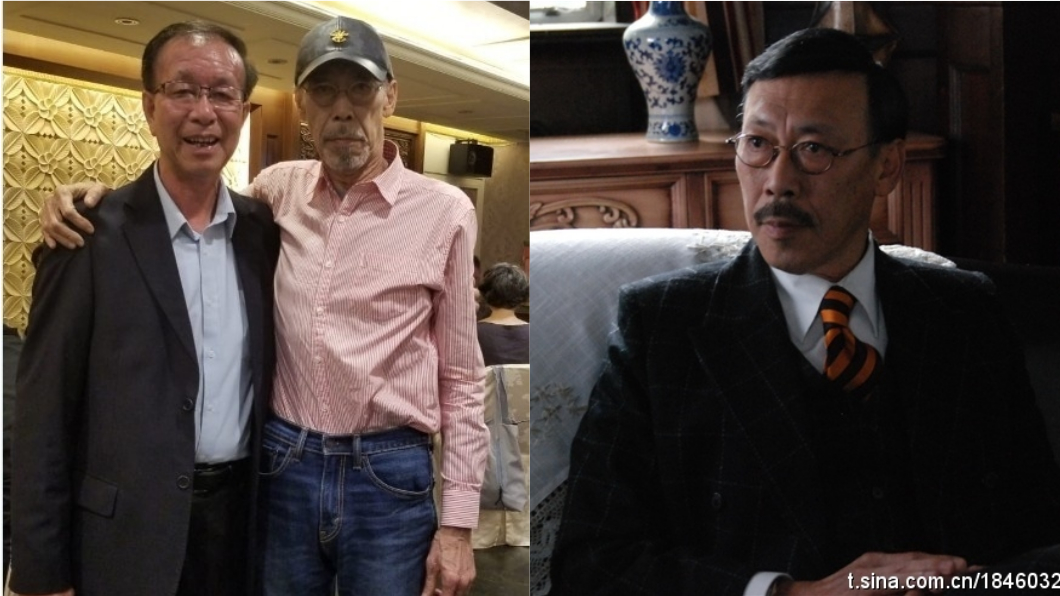 香港資深媒體人曾醒明(左)來台巧遇老友馮淬帆，留下合照。圖／翻攝自《微博》