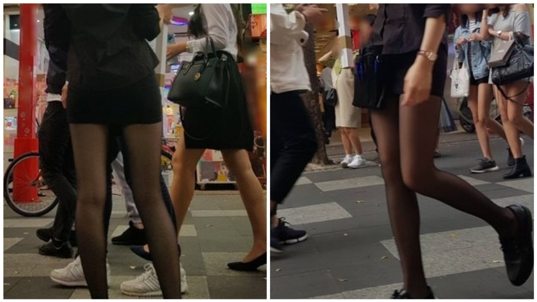 超犯規!舉牌妹「小短裙加黑絲襪」 美腿邪惡視角引暴動