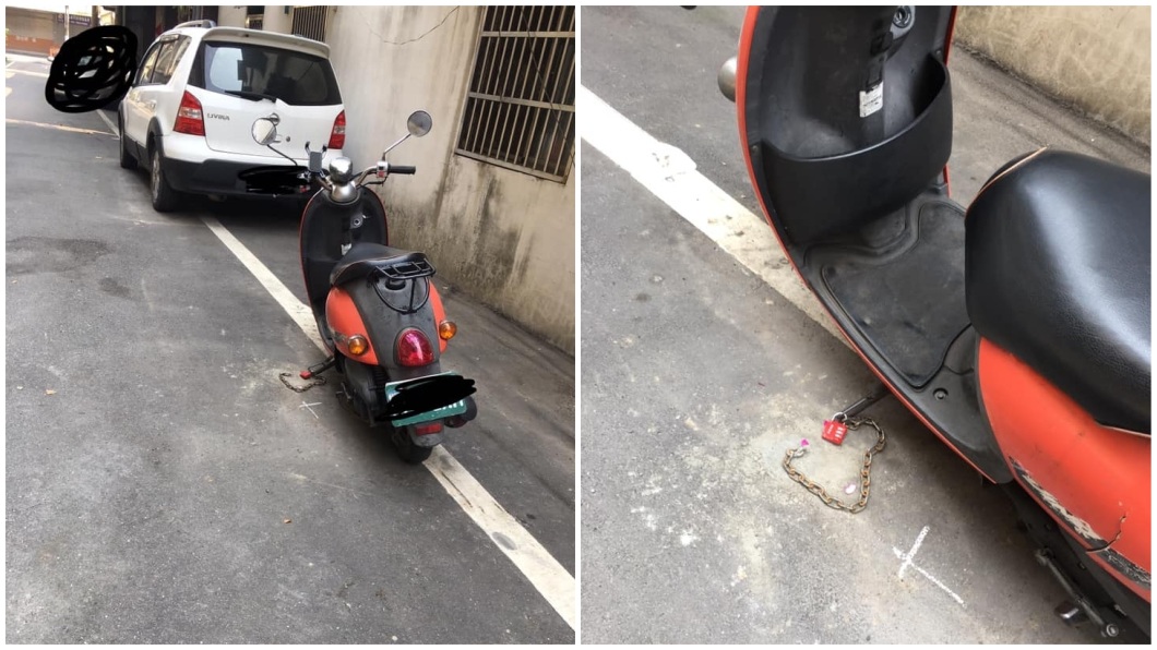 柏油路「打釘+上水泥」鎖車…鄰居佔車位　她報警無解