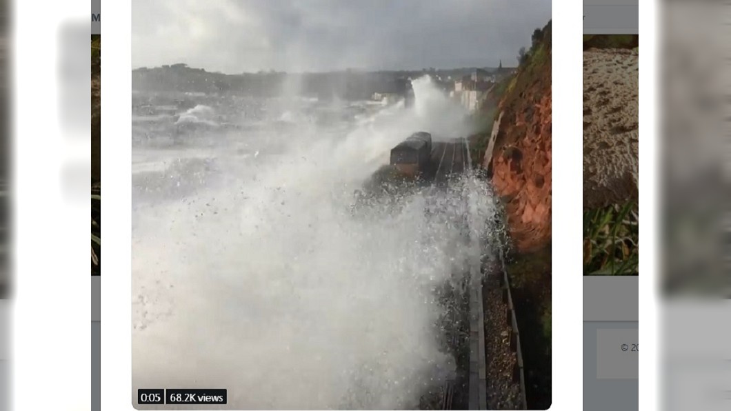 世界最恐怖火車!行經英吉利海峽 遇暴雨如「衝浪」