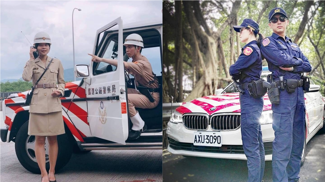 女警懷舊制服秀美腿　「窄褲裙+鋼盔」網友暴動了