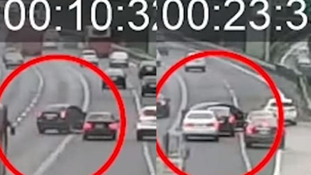 扯!螃蟹哥錯過交流道 「橫行」硬切3車道