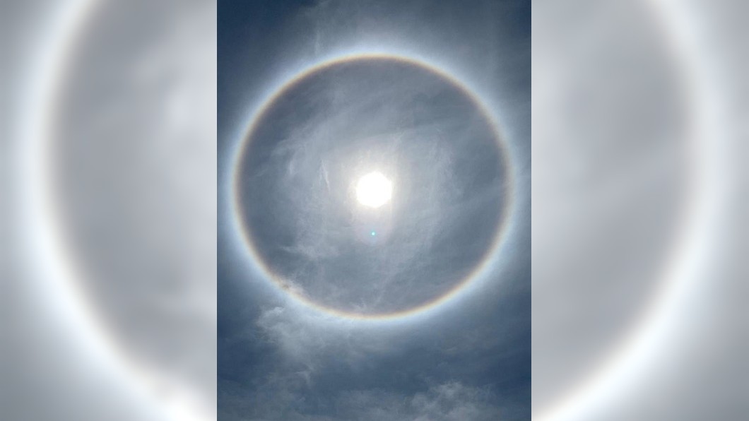 難得一見！「日暈」奇景台東現身　巨大彩虹圈圈環繞太陽
