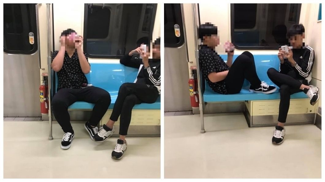 沒教養！2屁孩無視捷運規定　車廂喝飲料腳踩座椅吵鬧