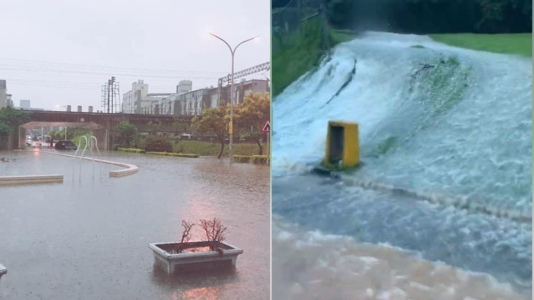 雨炸新竹淹水！台鐵北湖－湖口雙線不通　明新科大停課
