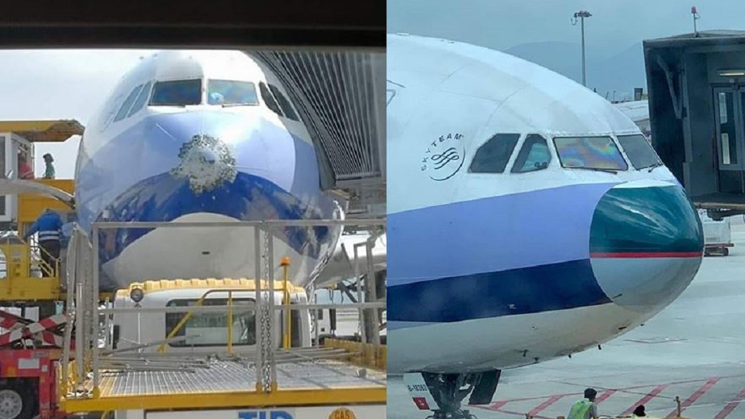 好古錐!華航飛機被雷擊 借國泰機鼻「擋一下」喜感爆棚