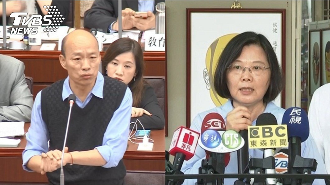 TVBS民調/藍陷分裂危機 蔡支持度首度超越韓