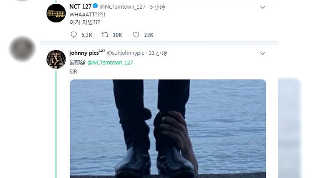 NCT127成員在玹PO的照片出現鬼手,官方還親自回應。圖/翻攝自NCT127官方推特