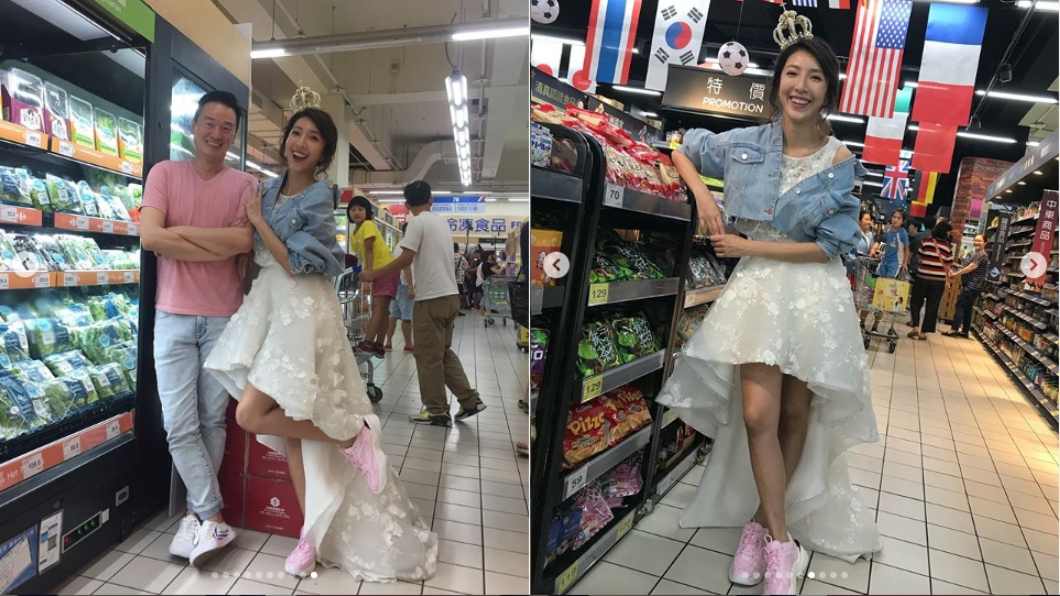 沒想到最後一張照片竟是「閃光彈」。圖／翻攝自楊謹華IG